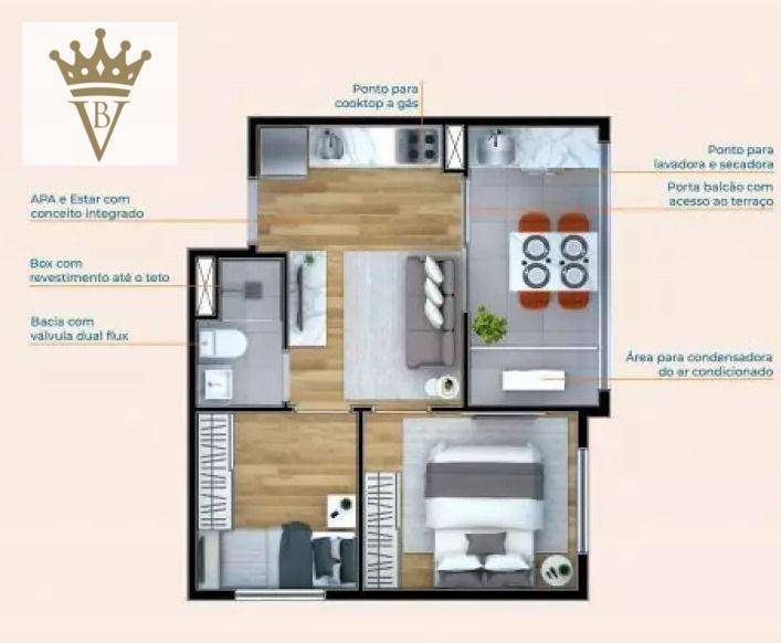 Apartamento à venda com 2 quartos, 25m² - Foto 19