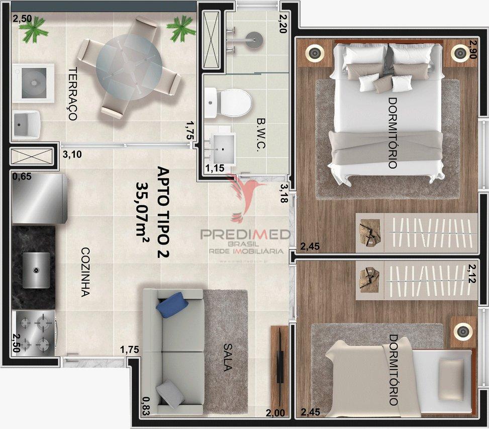 Apartamento à venda com 1 quarto, 25m² - Foto 6