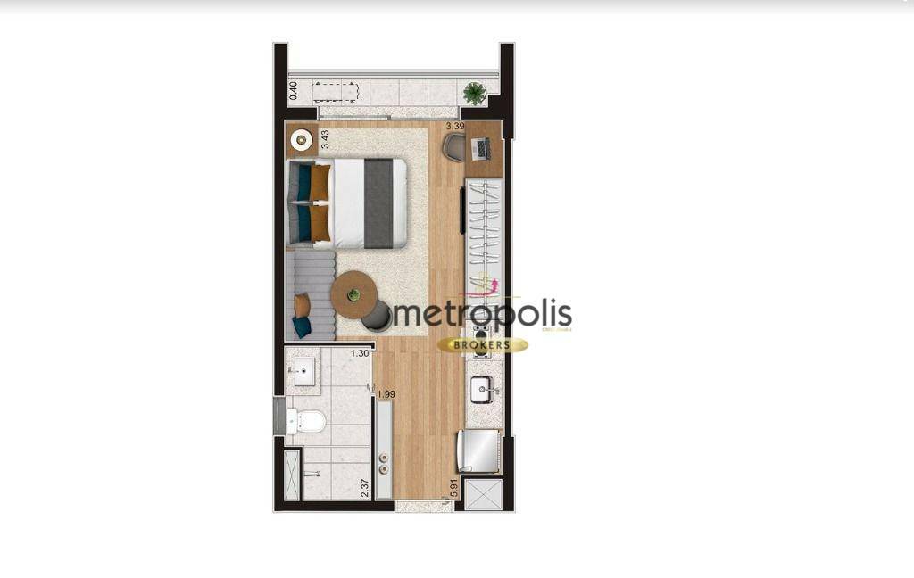 Kitnet e Studio à venda com 1 quarto, 25m² - Foto 12