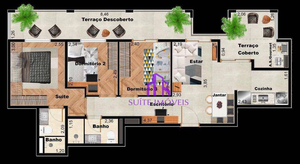 Apartamento à venda com 2 quartos, 44m² - Foto 1