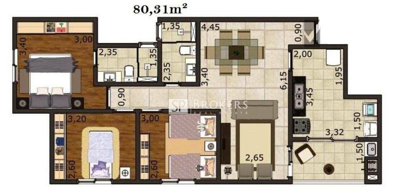 Apartamento à venda com 3 quartos, 80m² - Foto 22