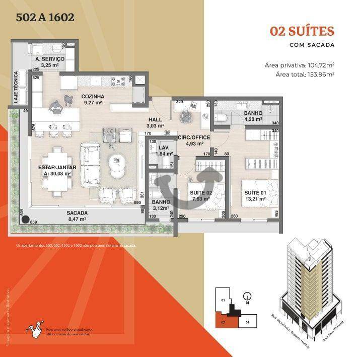 Apartamento à venda com 2 quartos, 104m² - Foto 2