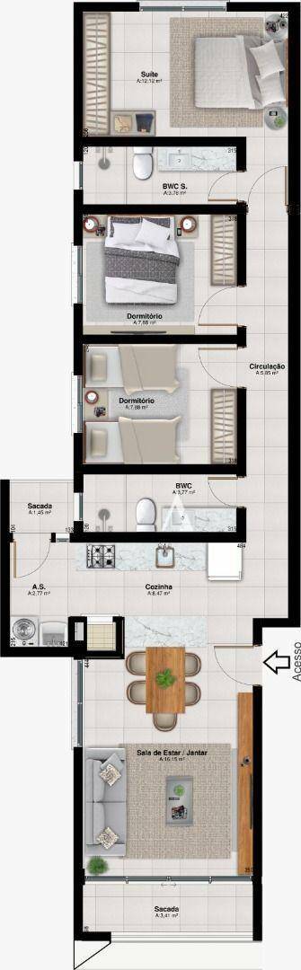 Apartamento à venda com 3 quartos, 87m² - Foto 8