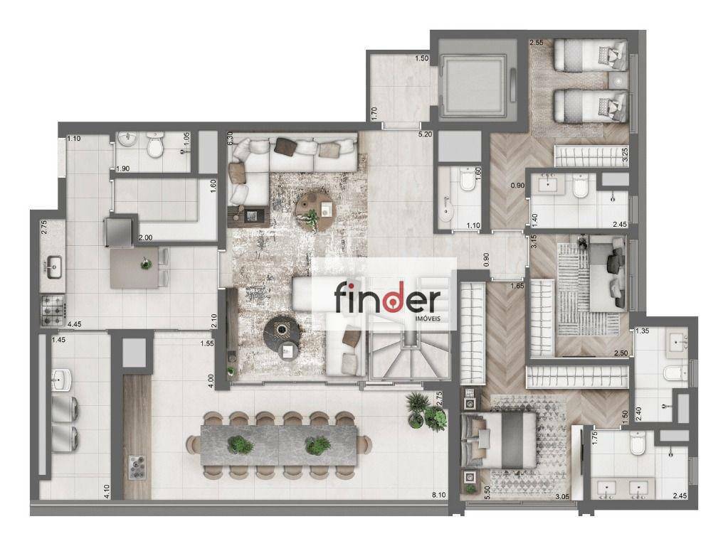 Apartamento à venda com 3 quartos, 158m² - Foto 68