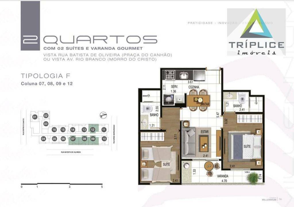 Apartamento à venda com 2 quartos, 49m² - Foto 2