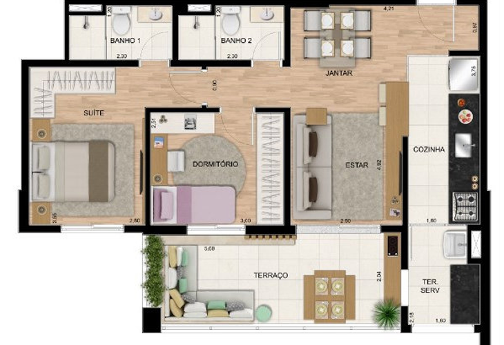 Apartamento à venda com 2 quartos, 70m² - Foto 18