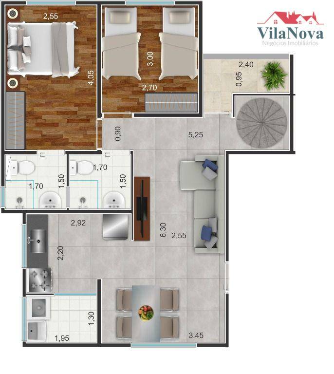 Apartamento à venda com 2 quartos, 124m² - Foto 1