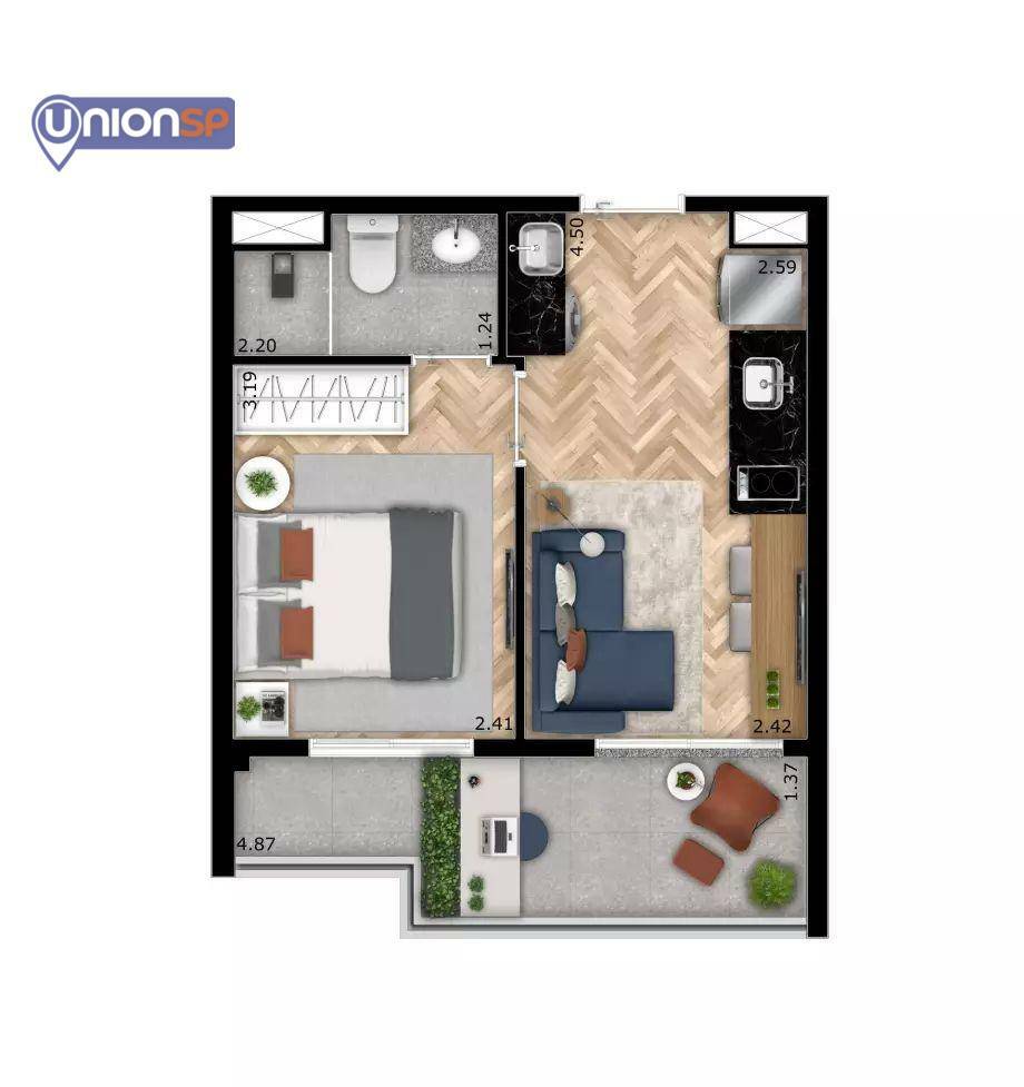 Apartamento à venda com 1 quarto, 31m² - Foto 18