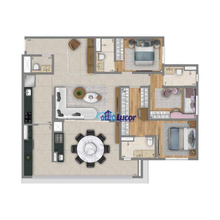 Apartamento à venda com 3 quartos, 125m² - Foto 4