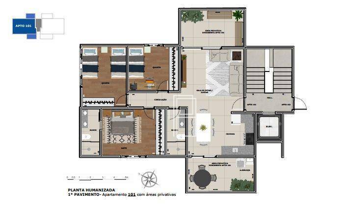 Apartamento à venda com 3 quartos, 105m² - Foto 2