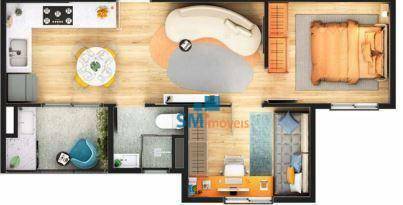 Apartamento à venda com 2 quartos, 38m² - Foto 2