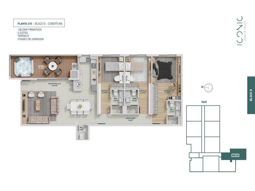 Apartamento à venda com 2 quartos, 75m² - Foto 3