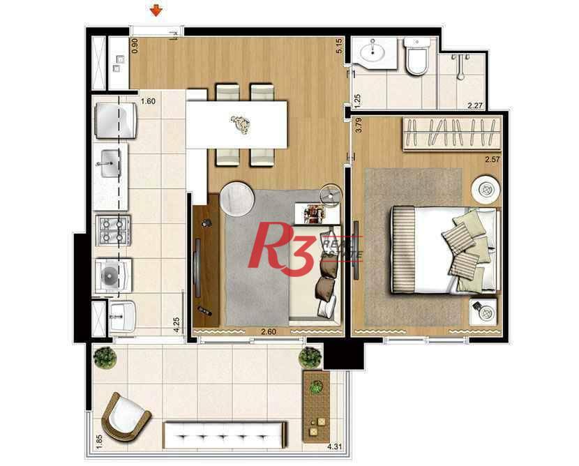 Apartamento para alugar com 1 quarto, 48m² - Foto 30