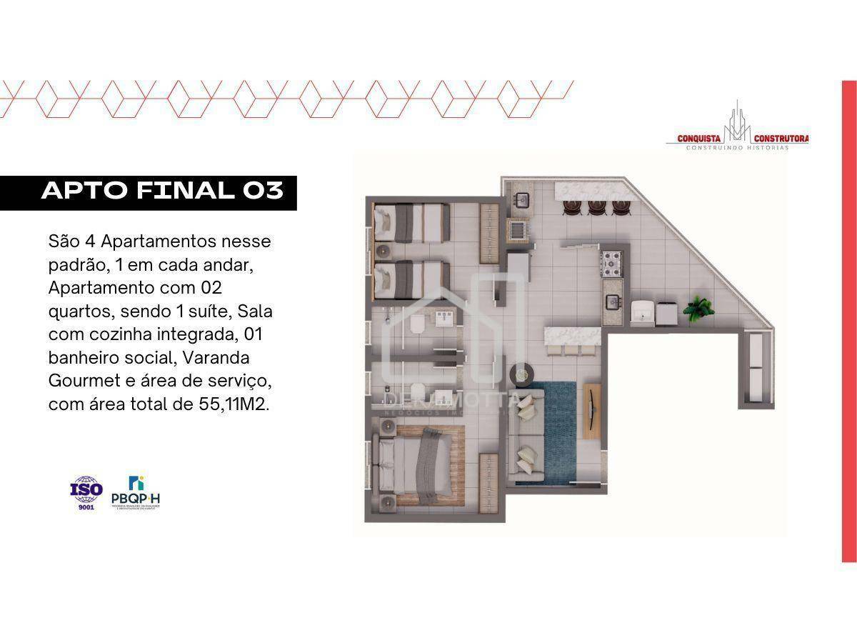 Apartamento à venda com 2 quartos, 51m² - Foto 14