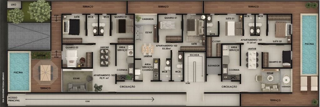 Apartamento à venda com 3 quartos, 78m² - Foto 2