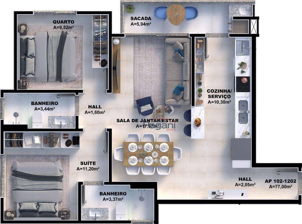 Apartamento à venda com 2 quartos, 76m² - Foto 8