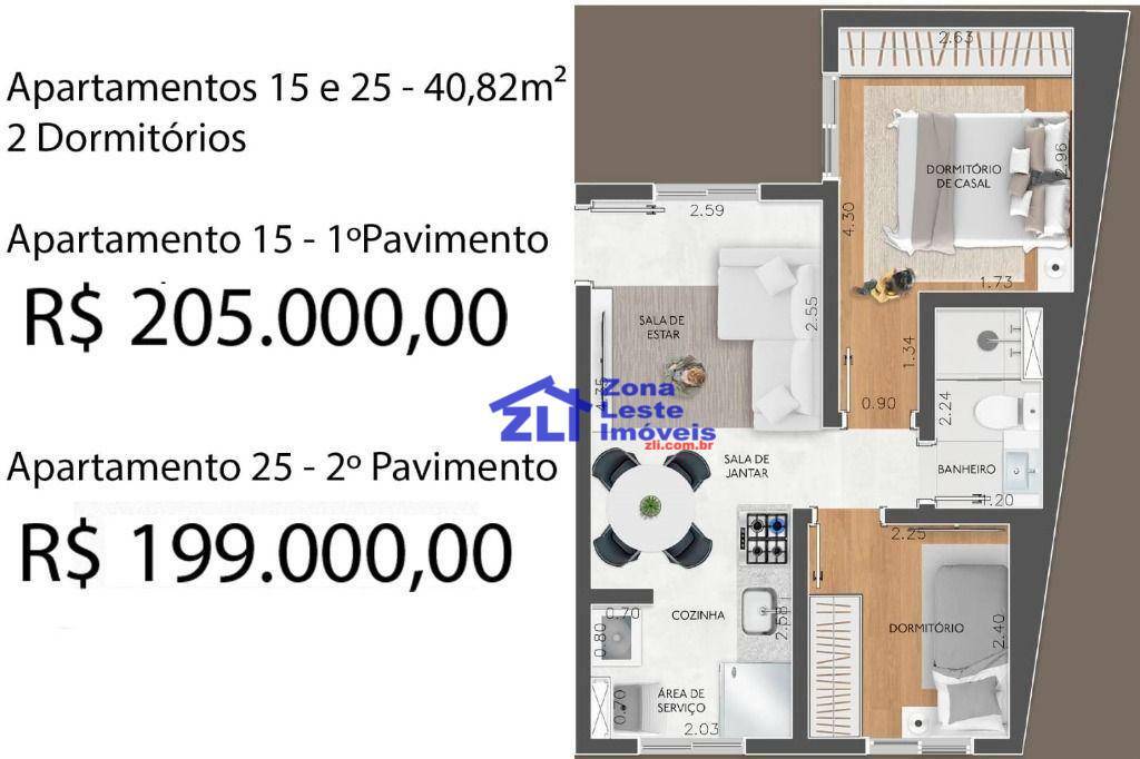 Apartamento à venda com 2 quartos, 40m² - Foto 2