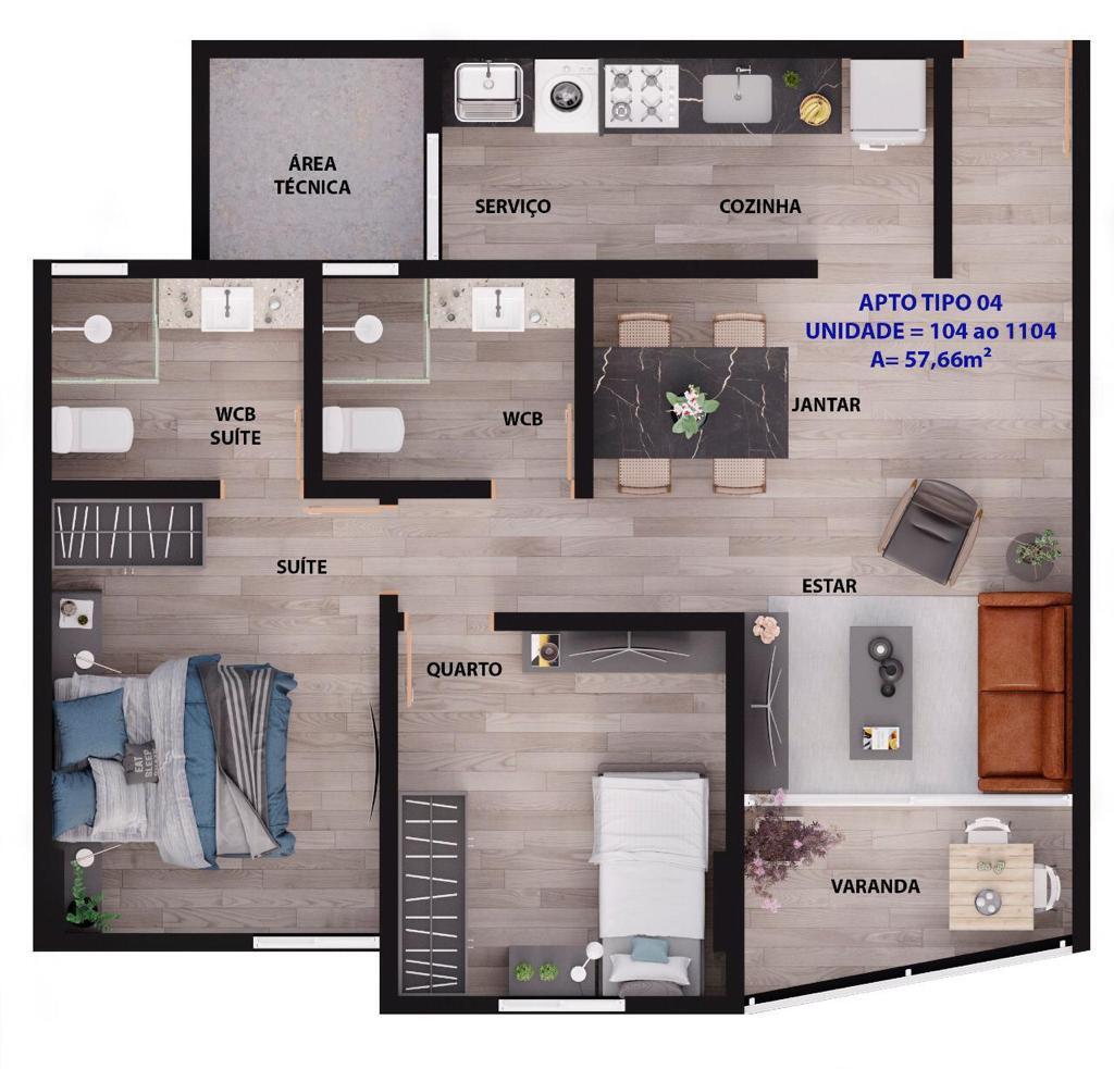 Apartamento à venda com 2 quartos, 57m² - Foto 18