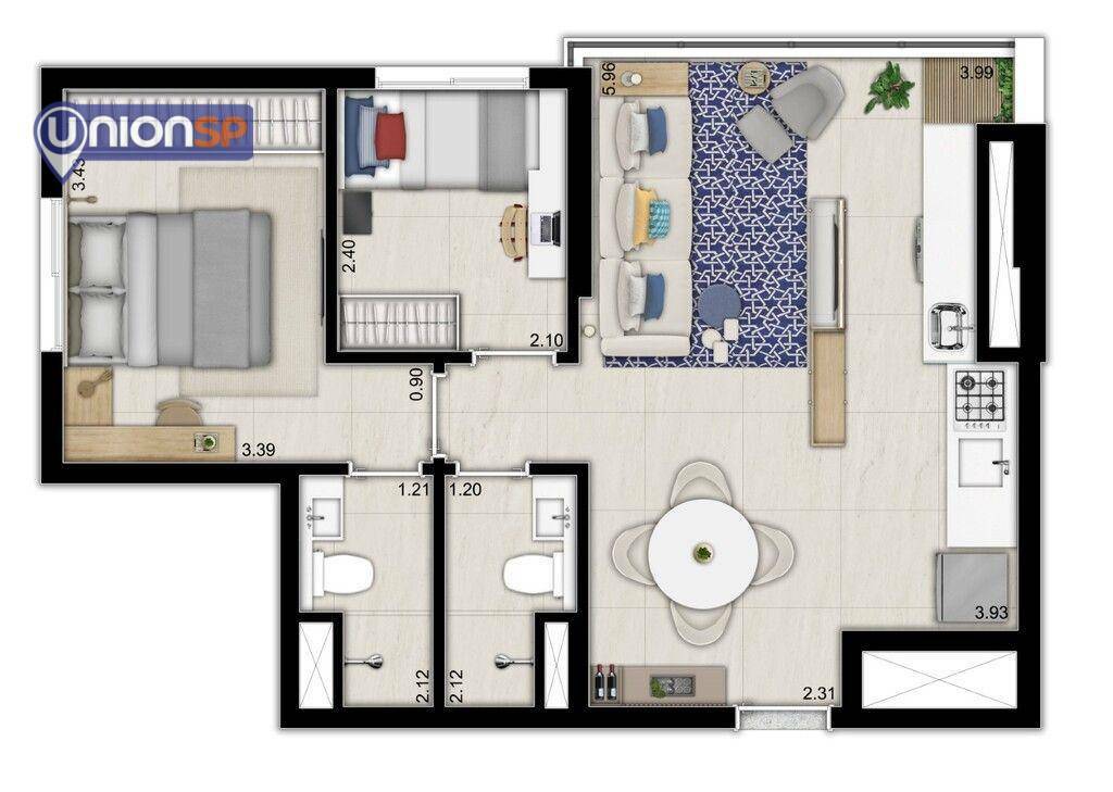 Apartamento à venda com 1 quarto, 46m² - Foto 29