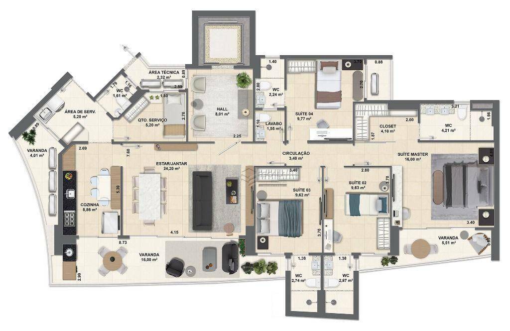 Apartamento à venda com 4 quartos, 166m² - Foto 16