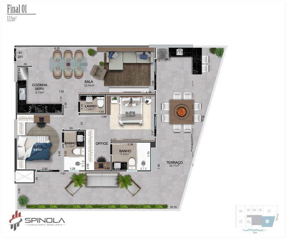 Apartamento à venda com 1 quarto, 54m² - Foto 5