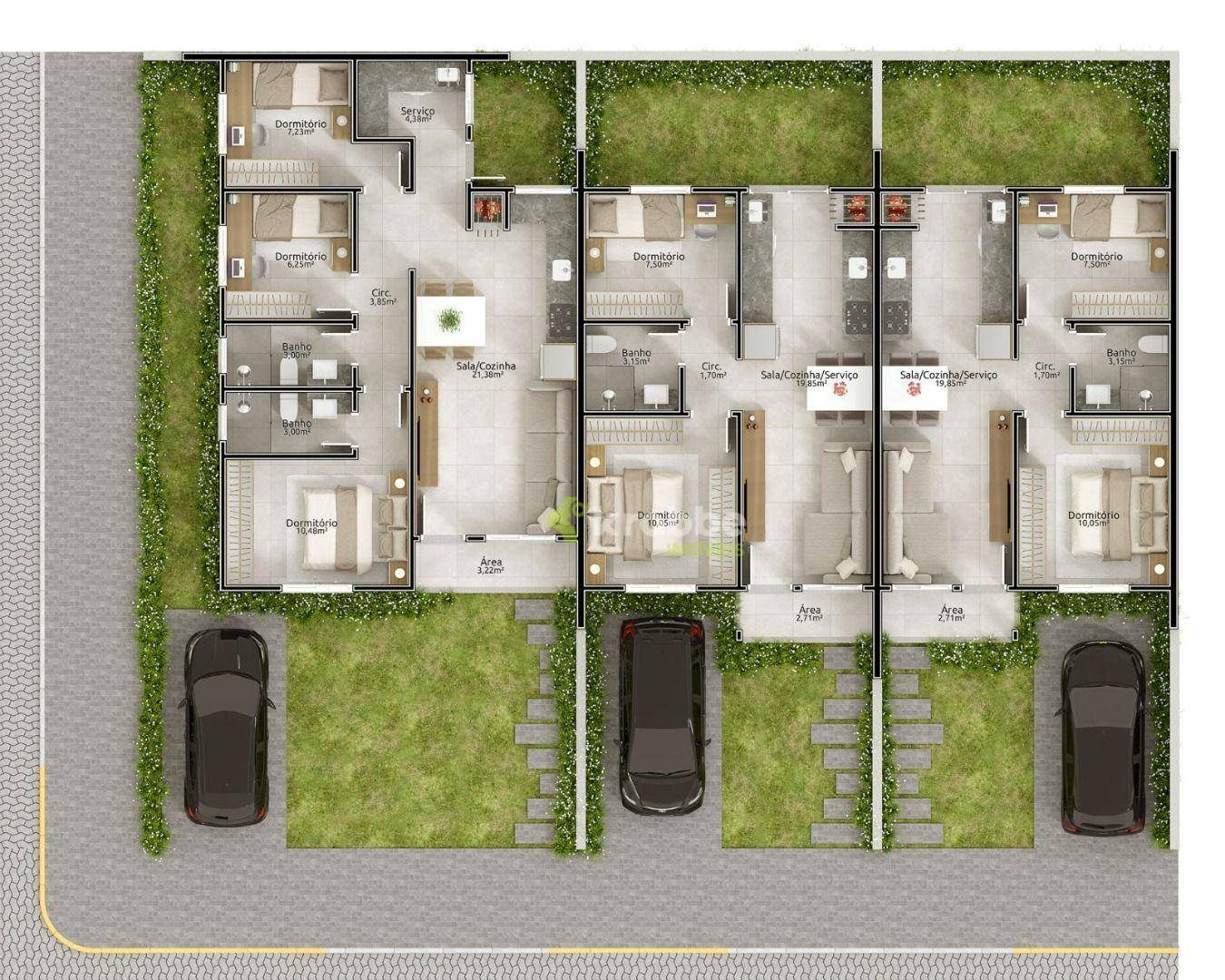 Casa, 3 quartos, 73 m² - Foto 2