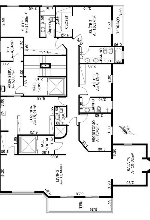 Apartamento à venda com 4 quartos, 188m² - Foto 3