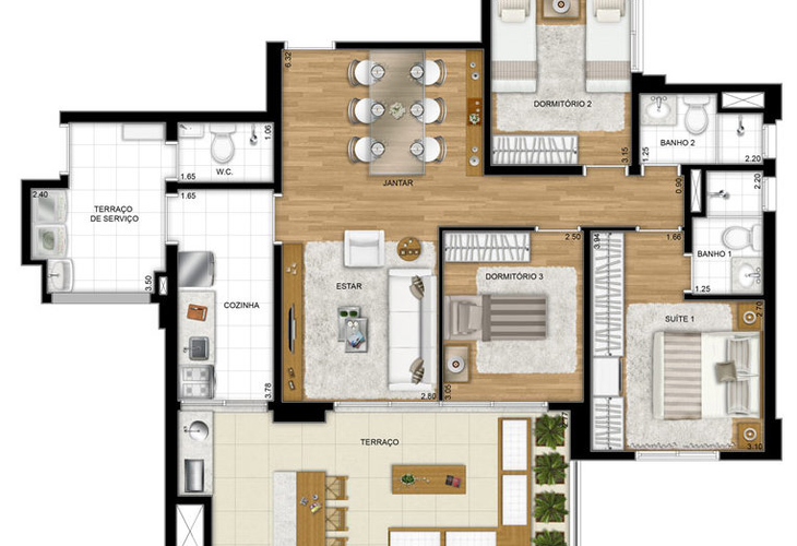 Apartamento à venda com 3 quartos, 104m² - Foto 8