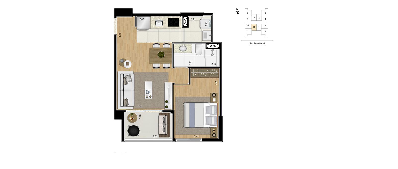 Apartamento à venda com 1 quarto, 40m² - Foto 2