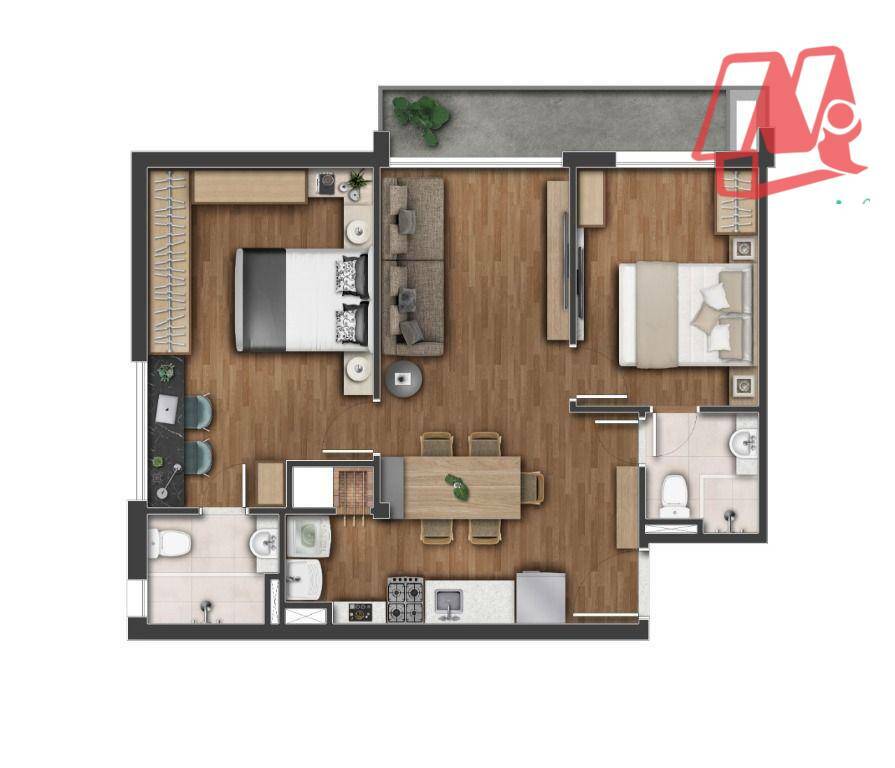 Apartamento à venda com 2 quartos, 61m² - Foto 8