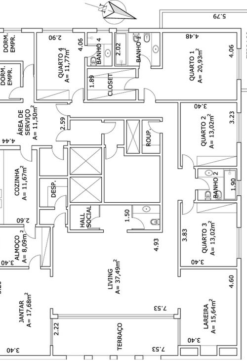 Apartamento à venda com 4 quartos, 277m² - Foto 4