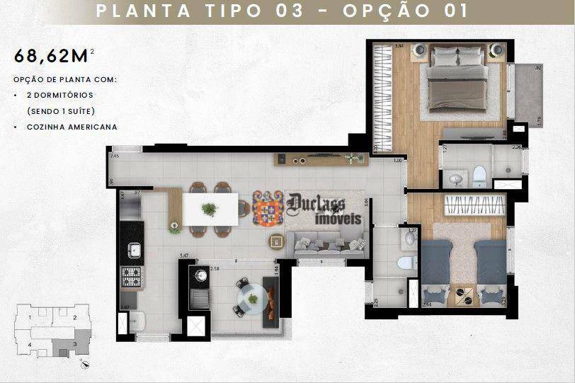 Apartamento à venda com 2 quartos, 68m² - Foto 9