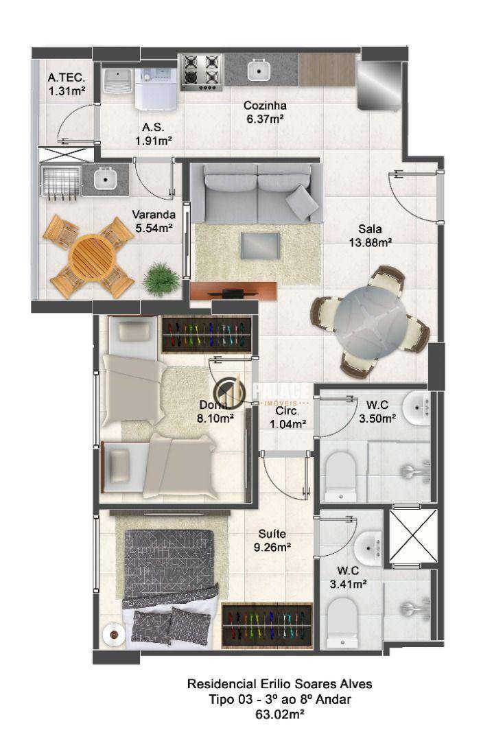 Apartamento à venda com 2 quartos, 79m² - Foto 38