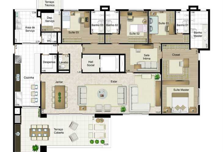 Apartamento à venda com 4 quartos, 281m² - Foto 2