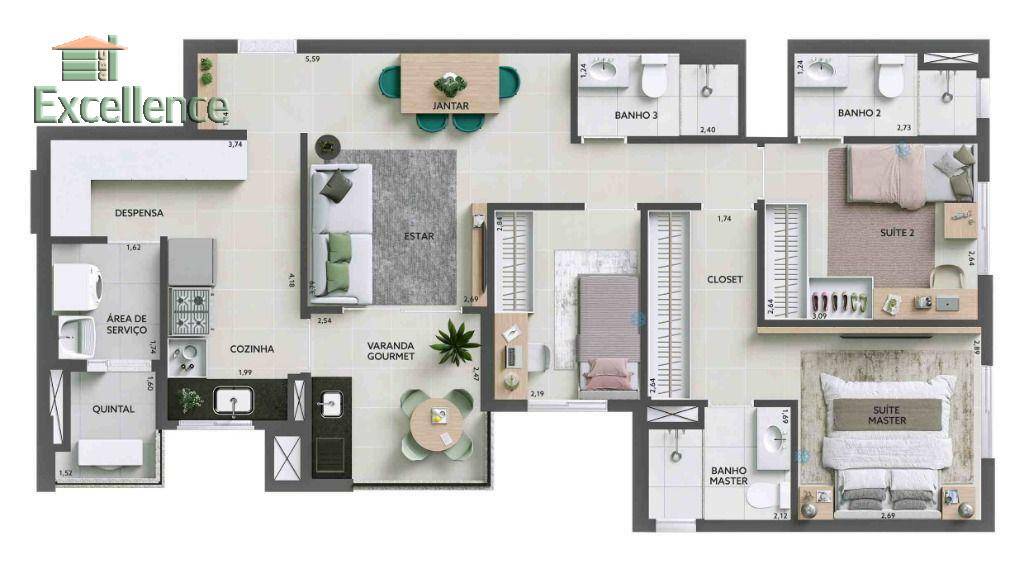 Apartamento à venda com 2 quartos, 79m² - Foto 2