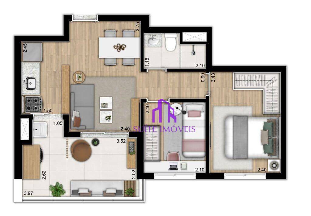 Apartamento à venda com 3 quartos, 59m² - Foto 7