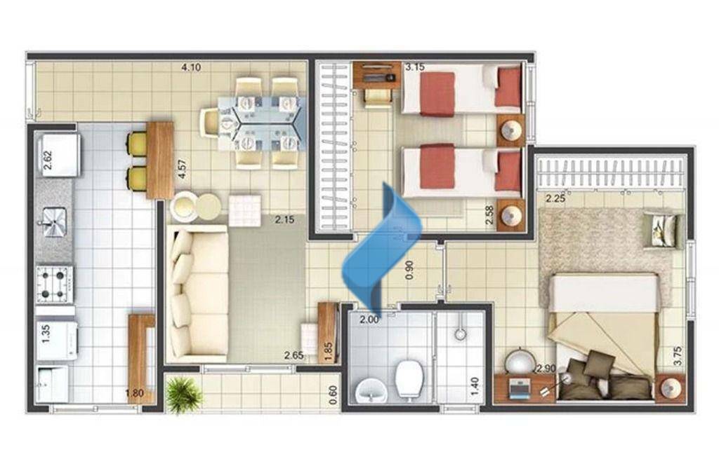 Apartamento à venda com 2 quartos, 52m² - Foto 5