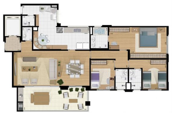 Apartamento à venda com 3 quartos, 160m² - Foto 4