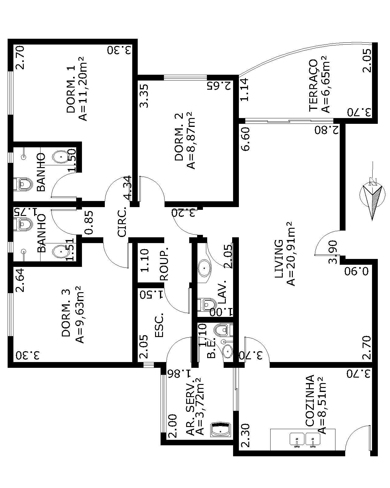 Apartamento à venda com 3 quartos, 105m² - Foto 8