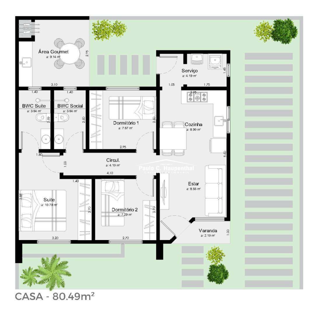 Casa à venda com 3 quartos, 80m² - Foto 2