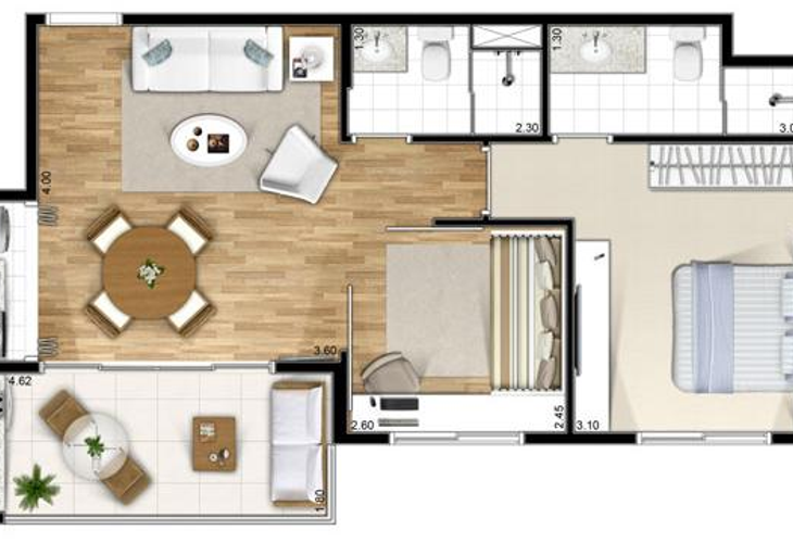 Apartamento à venda com 2 quartos, 53m² - Foto 4