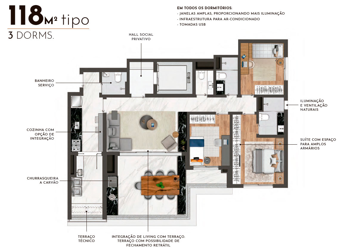 Apartamento à venda com 3 quartos, 118m² - Foto 8