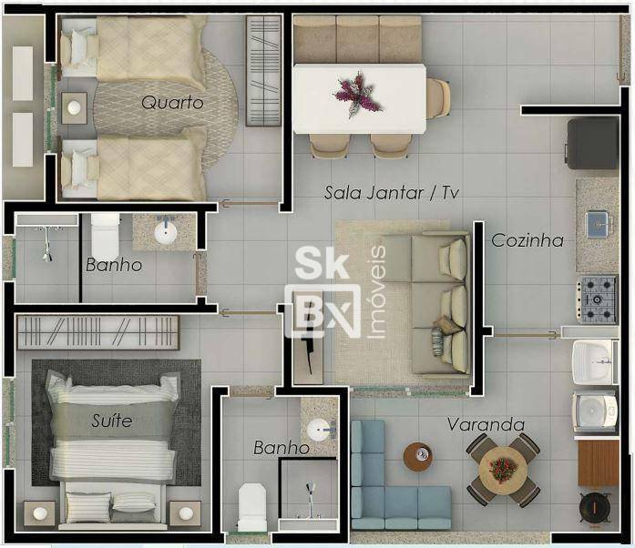 Apartamento à venda com 2 quartos, 58m² - Foto 10