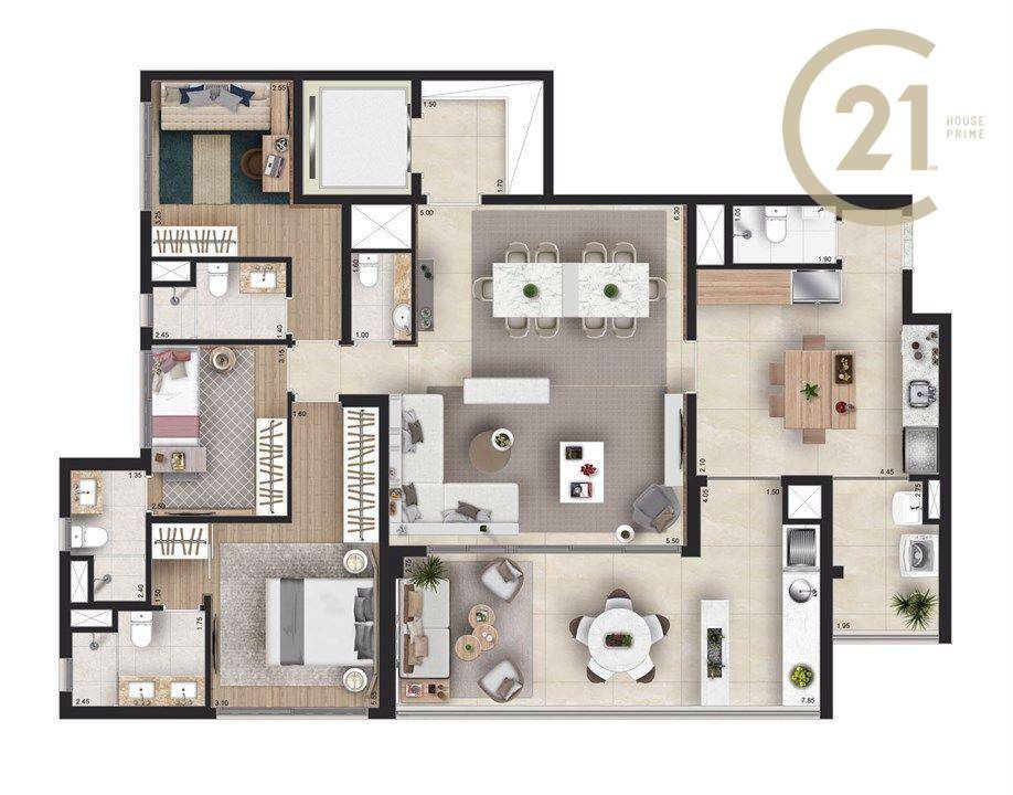 Apartamento à venda com 3 quartos, 154m² - Foto 30