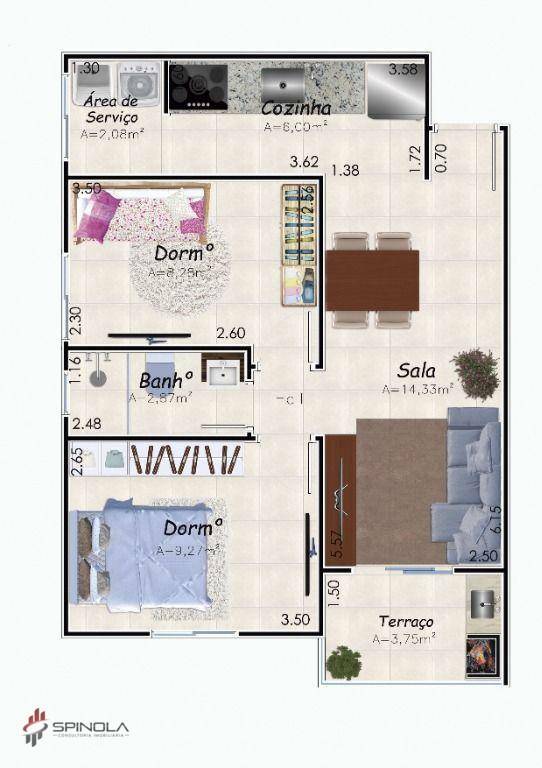 Apartamento à venda com 2 quartos, 52m² - Foto 5