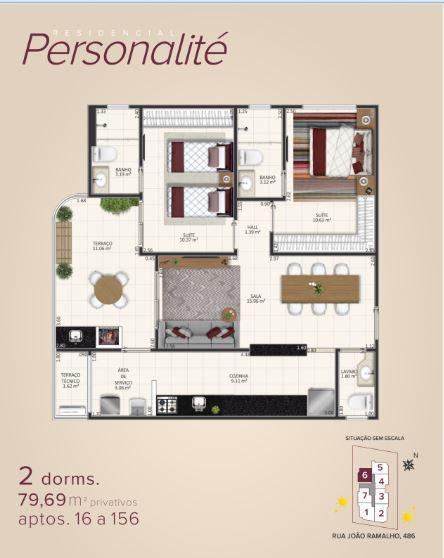 Apartamento à venda com 2 quartos, 79m² - Foto 2