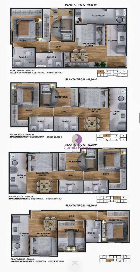 Apartamento à venda com 2 quartos, 49m² - Foto 4