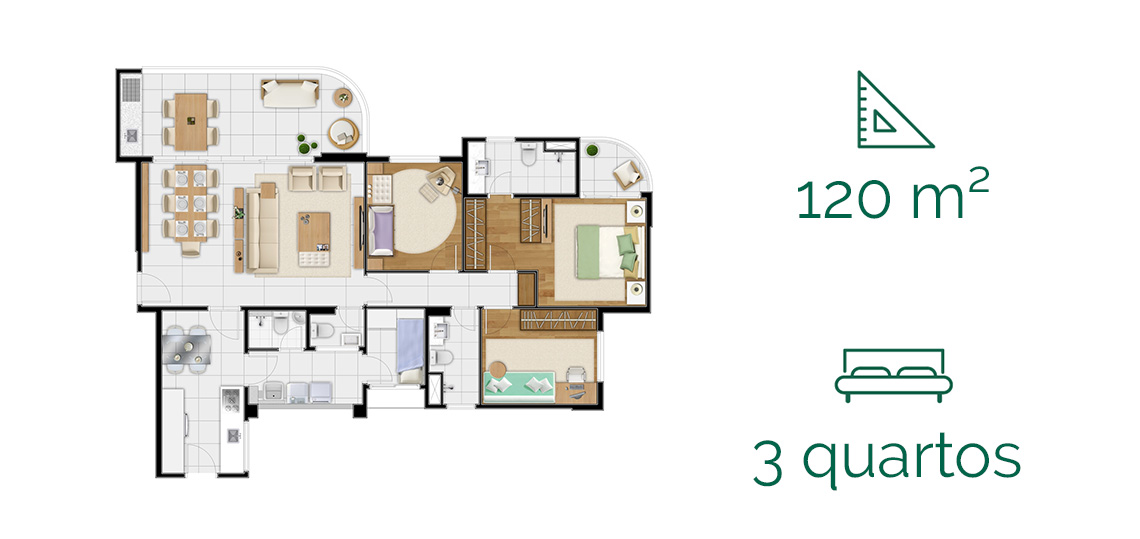 Apartamento à venda com 3 quartos, 120m² - Foto 9