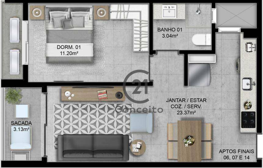 Apartamento à venda com 1 quarto, 48m² - Foto 27