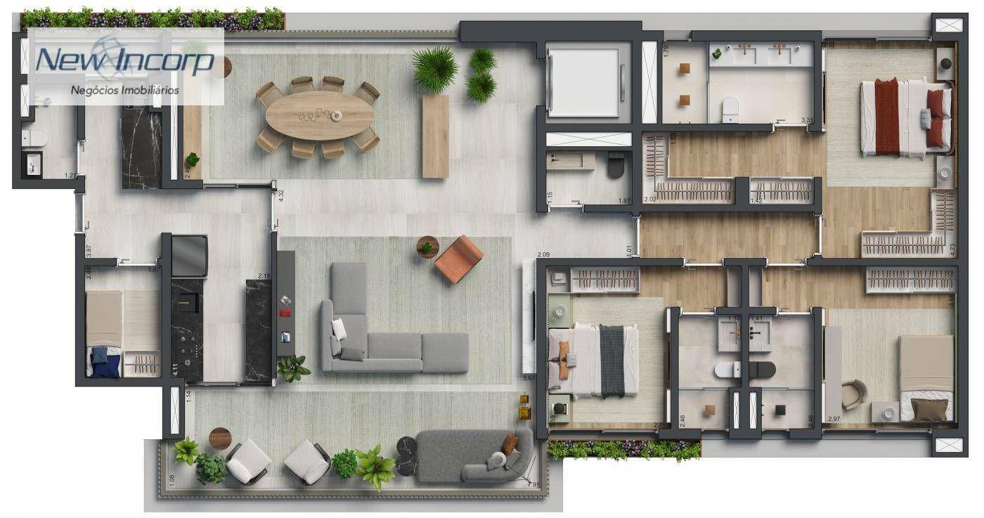 Apartamento à venda com 3 quartos, 198m² - Foto 17